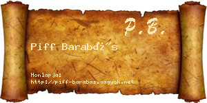 Piff Barabás névjegykártya